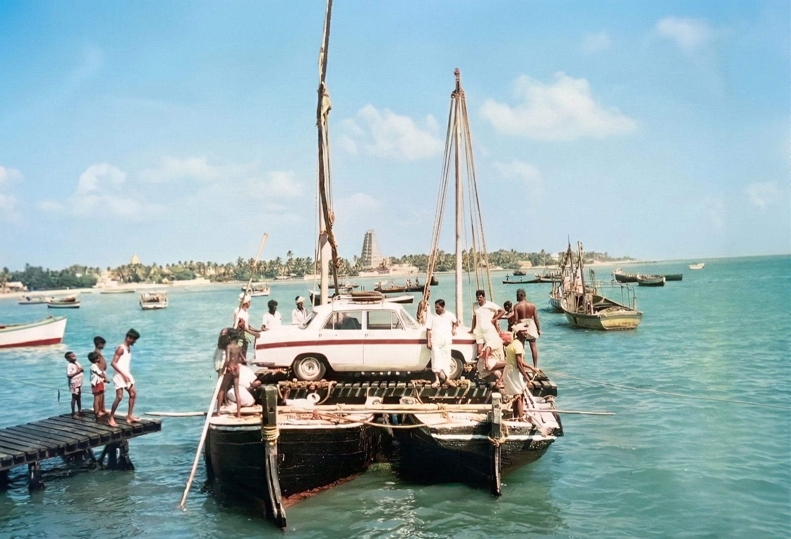 Palk Strait, between India and Sri Lanka. Late 1960s.